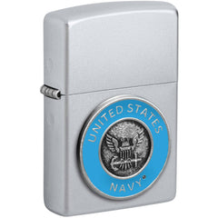 Zippo Windproof Lighter - United States Navy Design Classic Satin Chrome | 48975