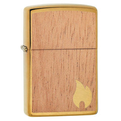 Zippo Windproof Lighter - Woodchuck Two-Sided Mahogany Emblem Brass Finish | 29901