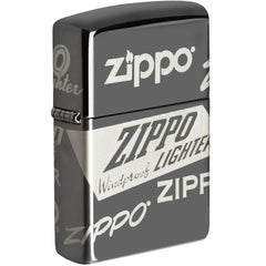 Zippo Windproof Lighter - Zippo Logo Design Black Ice Finish Metal Refillable | 49051