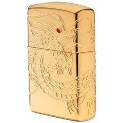Zippo Windproof Pocket Lighter - Armor Asian Dragon High Polish Gold Plate | 29265