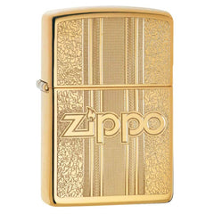 Zippo Windproof Pocket Lighter - Classic Zippo Logo Pattern Design | 29677