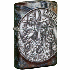 Zippo Windproof Pocket Lighter - Pirate Coin Design Multicolor Metal | 49434
