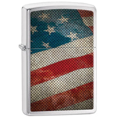 Zippo Windproof Pocket Lighter - Stars N Stripes Brushed Chrome | AD407